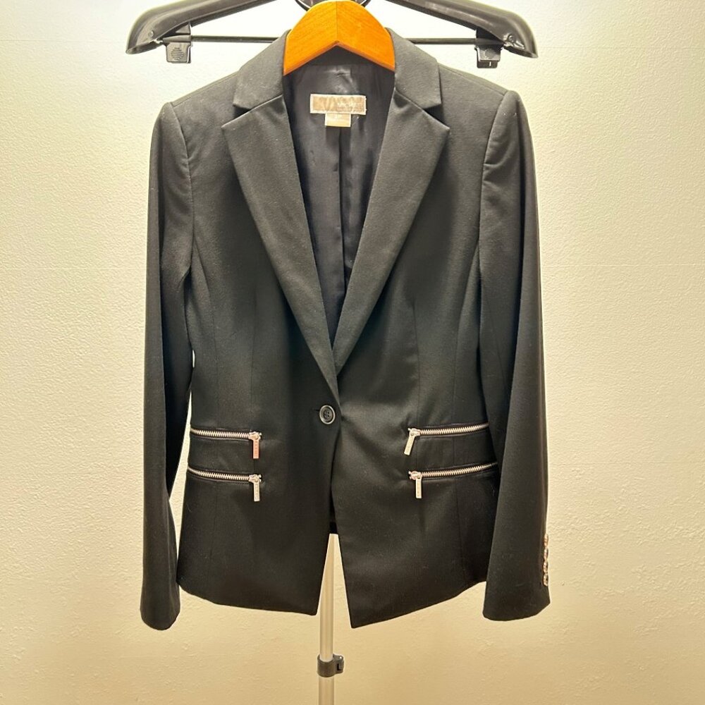 Michael Kors Womens Stylish Black Blazer - Size 2P